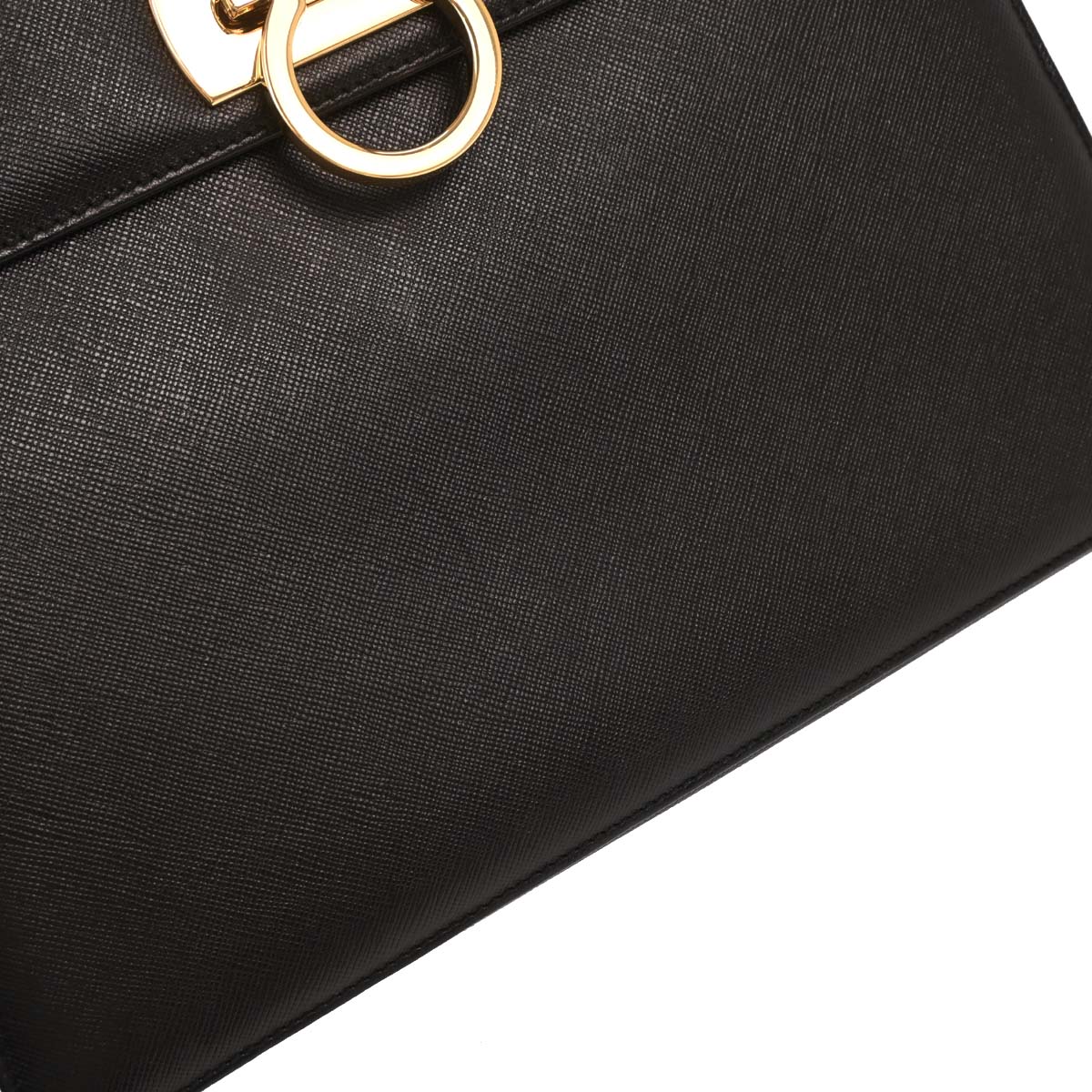 Salvatore Ferragamo Black Gancini 2way Shoulder Handbag