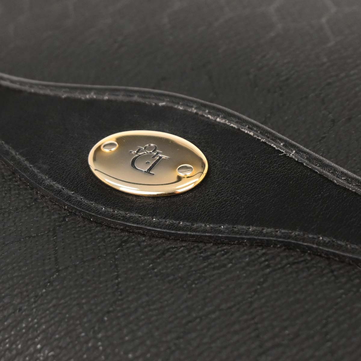 Christian Dior Black PVC Leather Honeycomb 2way Shoulder Handbag