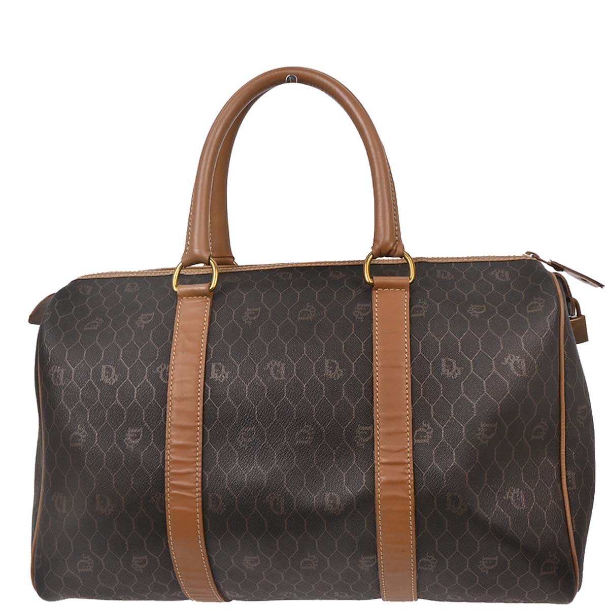 Christian Dior Dark Brown Honeycomb Duffle Handbag