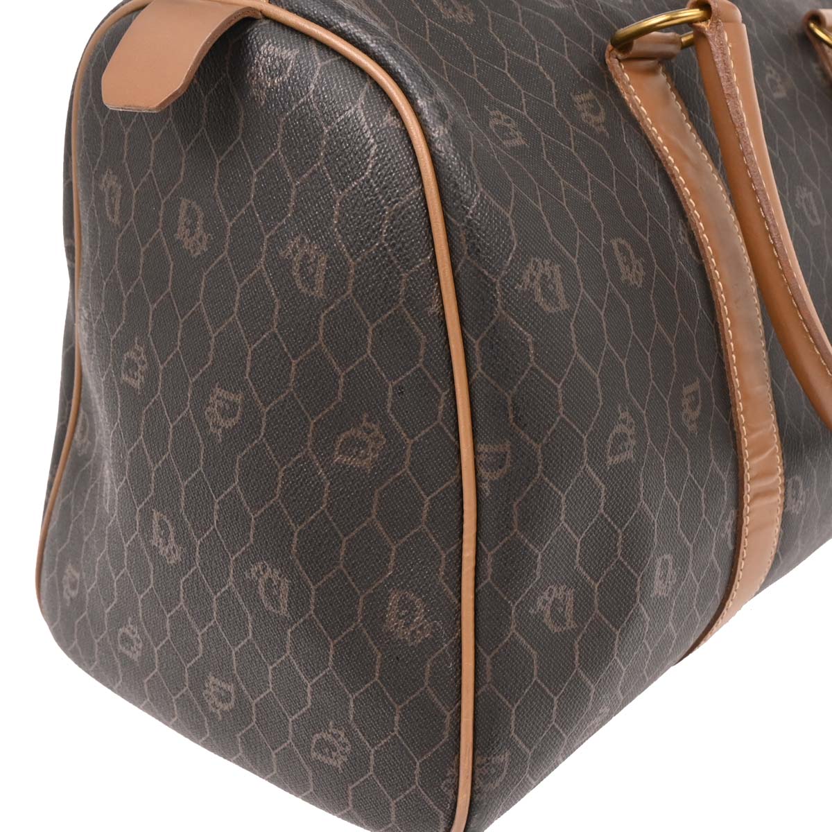 Christian Dior Dark Brown Honeycomb Duffle Handbag