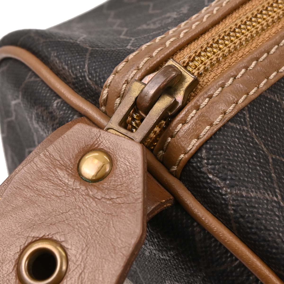 Christian Dior Dark Brown Honeycomb Duffle Handbag