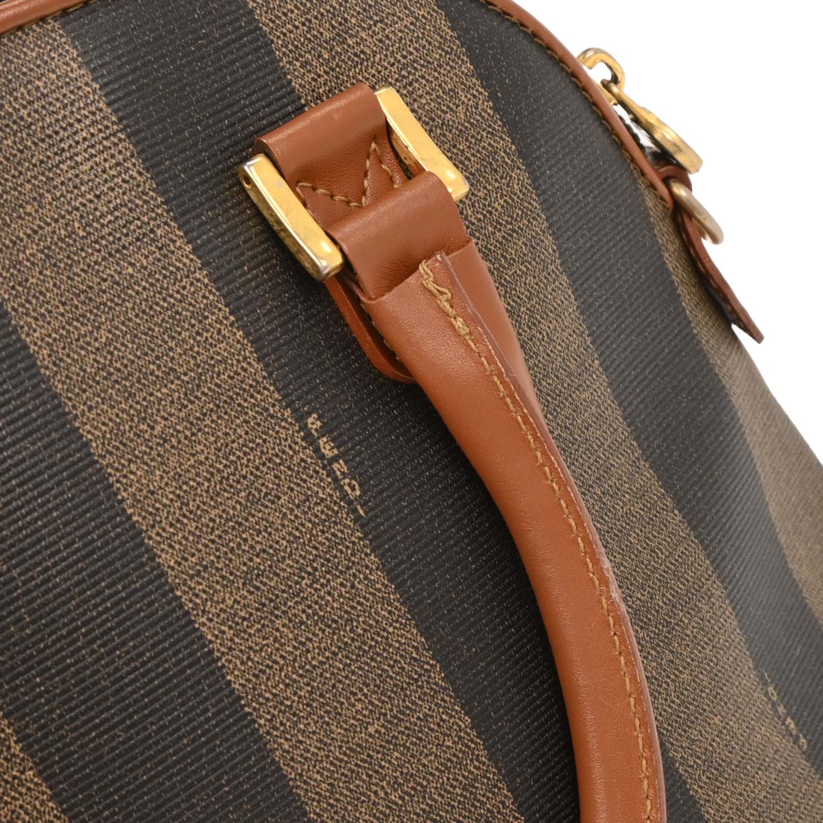 Fendi Brown Black Pequin 2way Shoulder Handbag