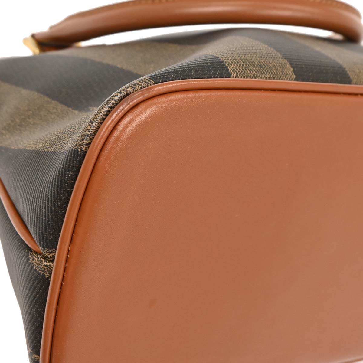 Fendi Brown Black Pequin 2way Shoulder Handbag