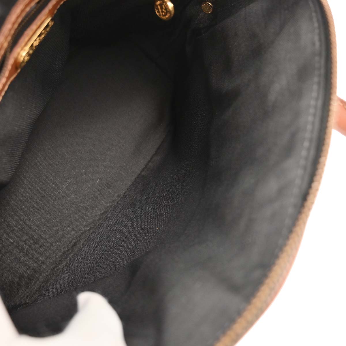 Fendi Brown Black Pequin 2way Shoulder Handbag