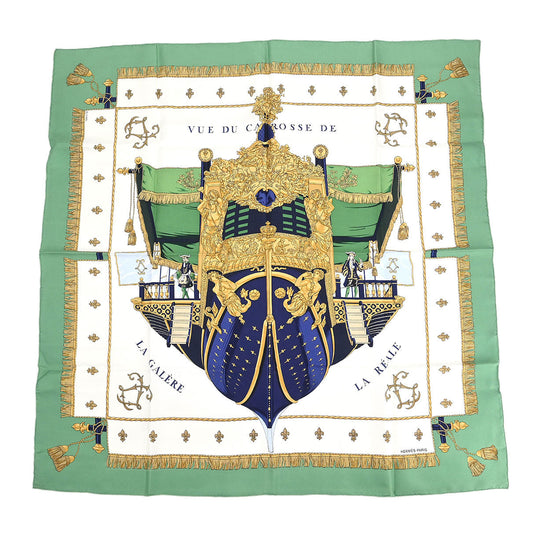 Hermes Scarf Carre 90 Vue du Carrosse de la Galère la Réale Small Good