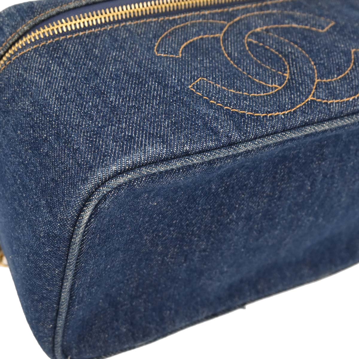 Chanel 1996-1997 Blue Denim Vanity Handbag