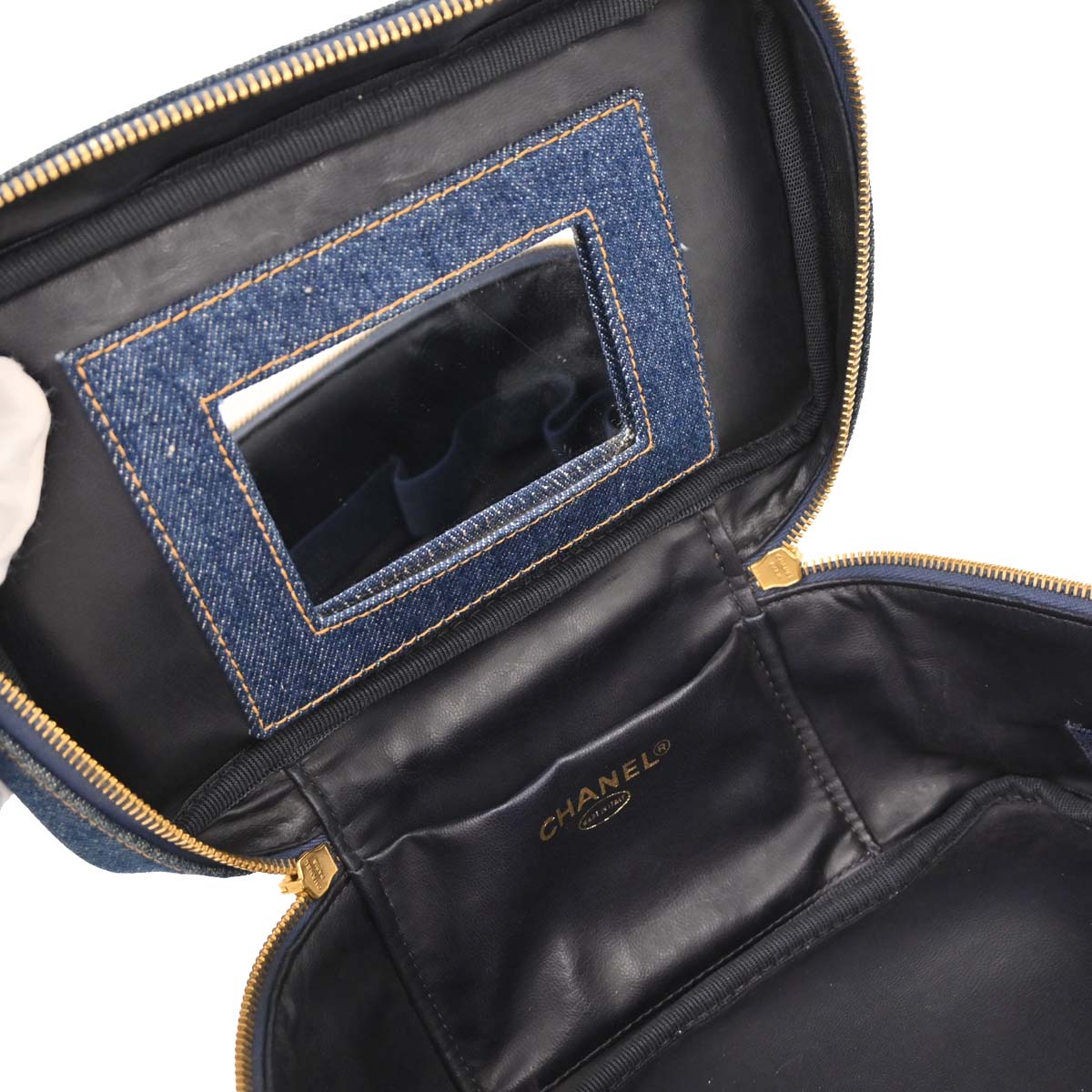 Chanel 1996-1997 Blue Denim Vanity Handbag
