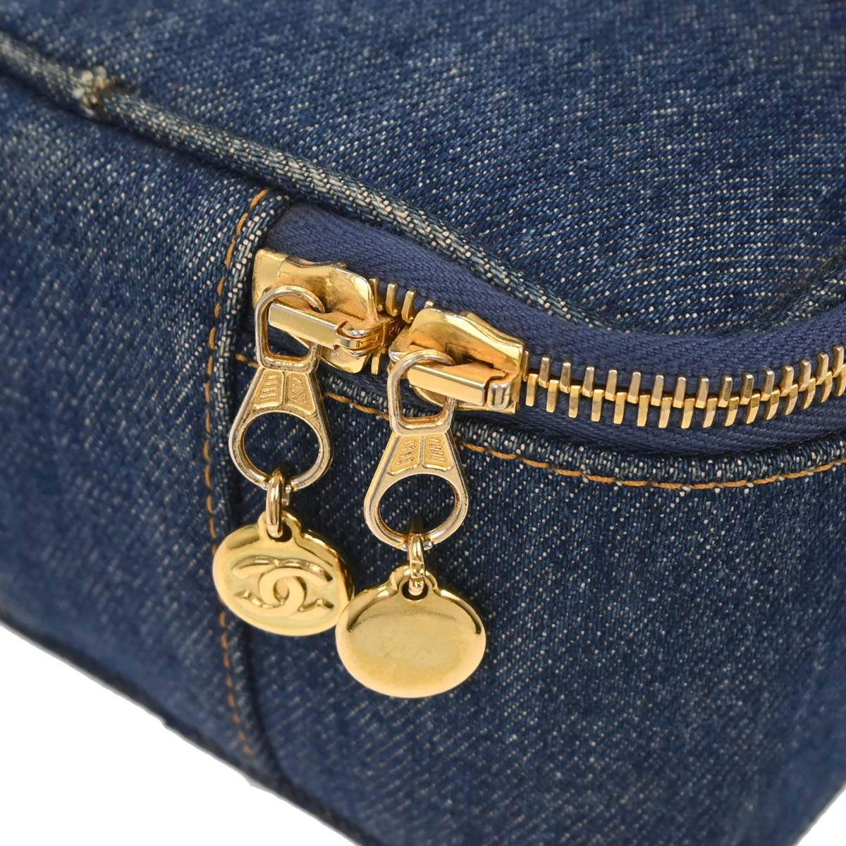 Chanel 1996-1997 Blue Denim Vanity Handbag
