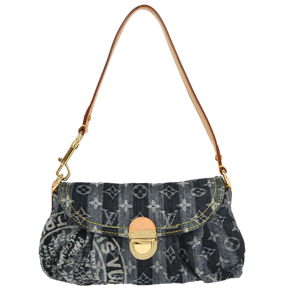 Louis Vuitton Blue Monogram Denim Mini Pleaty Raye Handbag M95333