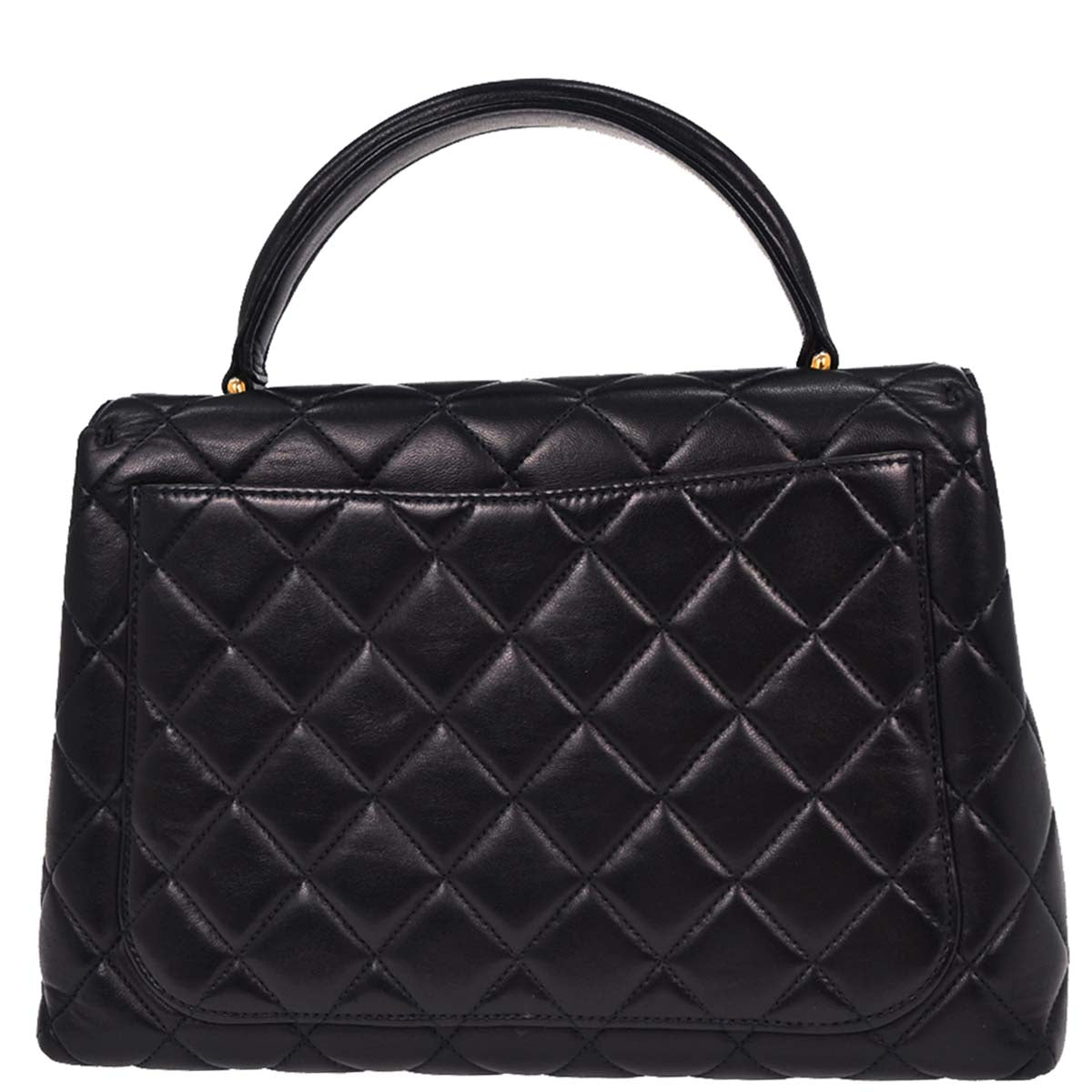 Chanel 1996-1997 Navy Lambskin Top Handle Handbag