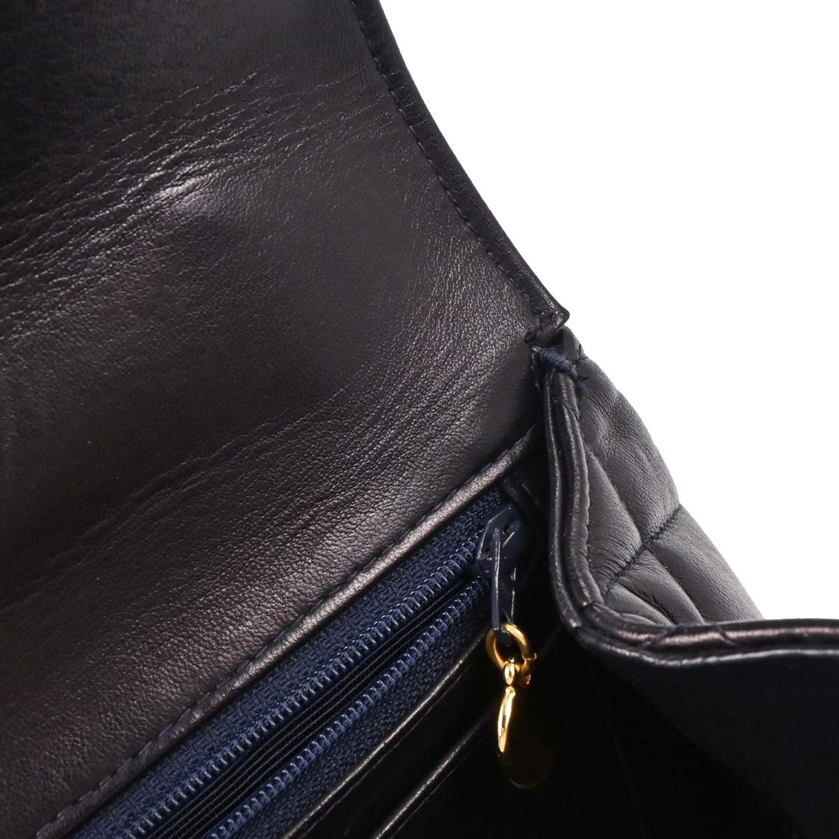 Chanel 1996-1997 Navy Lambskin Top Handle Handbag