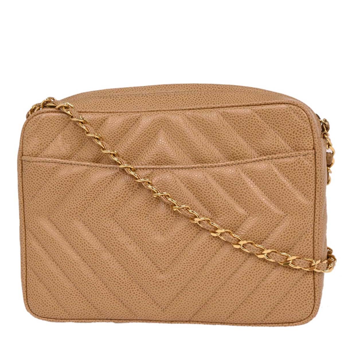 Chanel 1991-1994 Beige Caviar Camera Bag Small