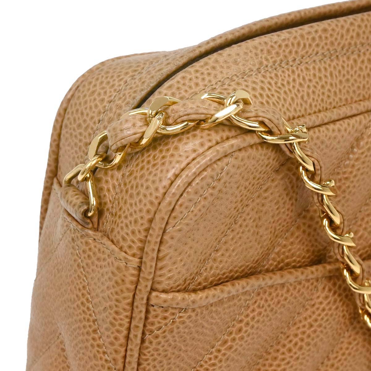 Chanel 1991-1994 Beige Caviar Camera Bag Small