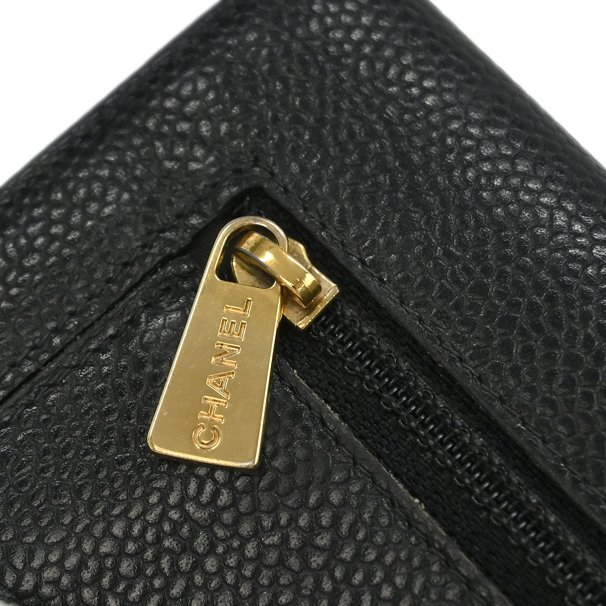 Chanel 2001-2003 Black Caviar Trifold Wallet