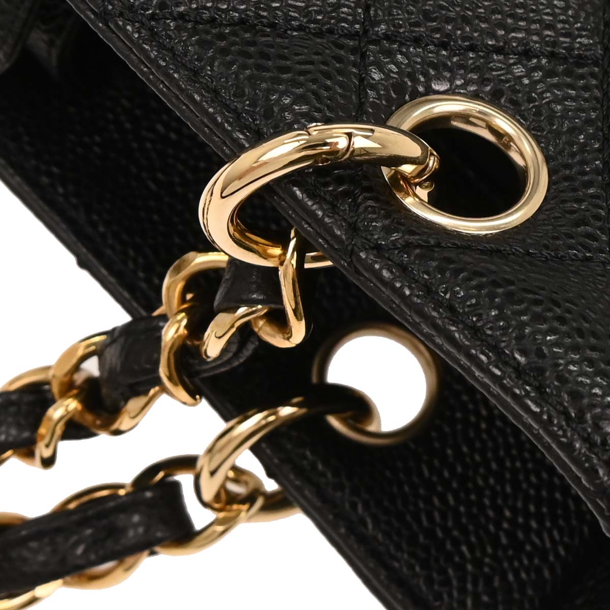 Chanel 2005-2006 Black Caviar Petite Shopping Tote PST Chain Handbag