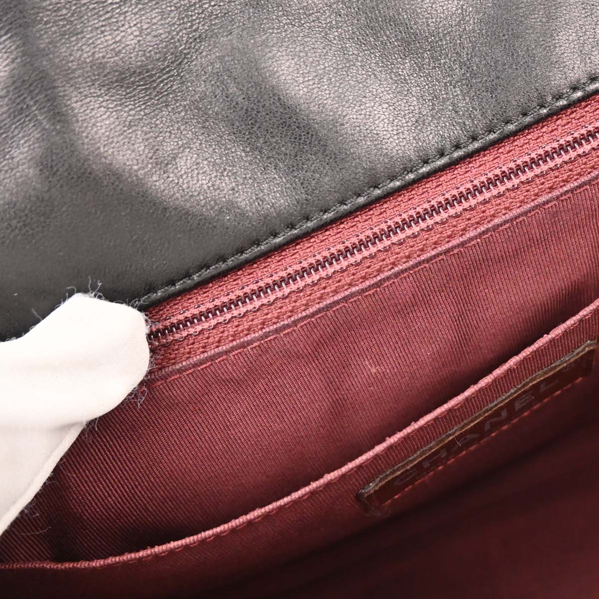 Chanel 2006-2008 Black Patent Leather Secret Label Single Flap Shoulder Bag