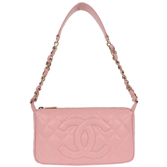 Chanel 2004-2005 Pink Caviar Shoulder Bag