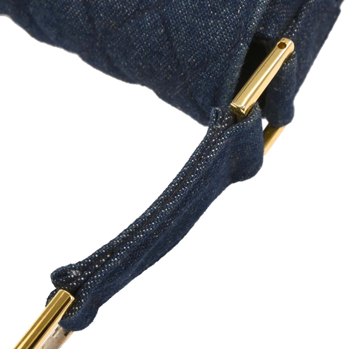 Chanel 1989-1991 Blue Denim Straight Flap Shoulder Bag