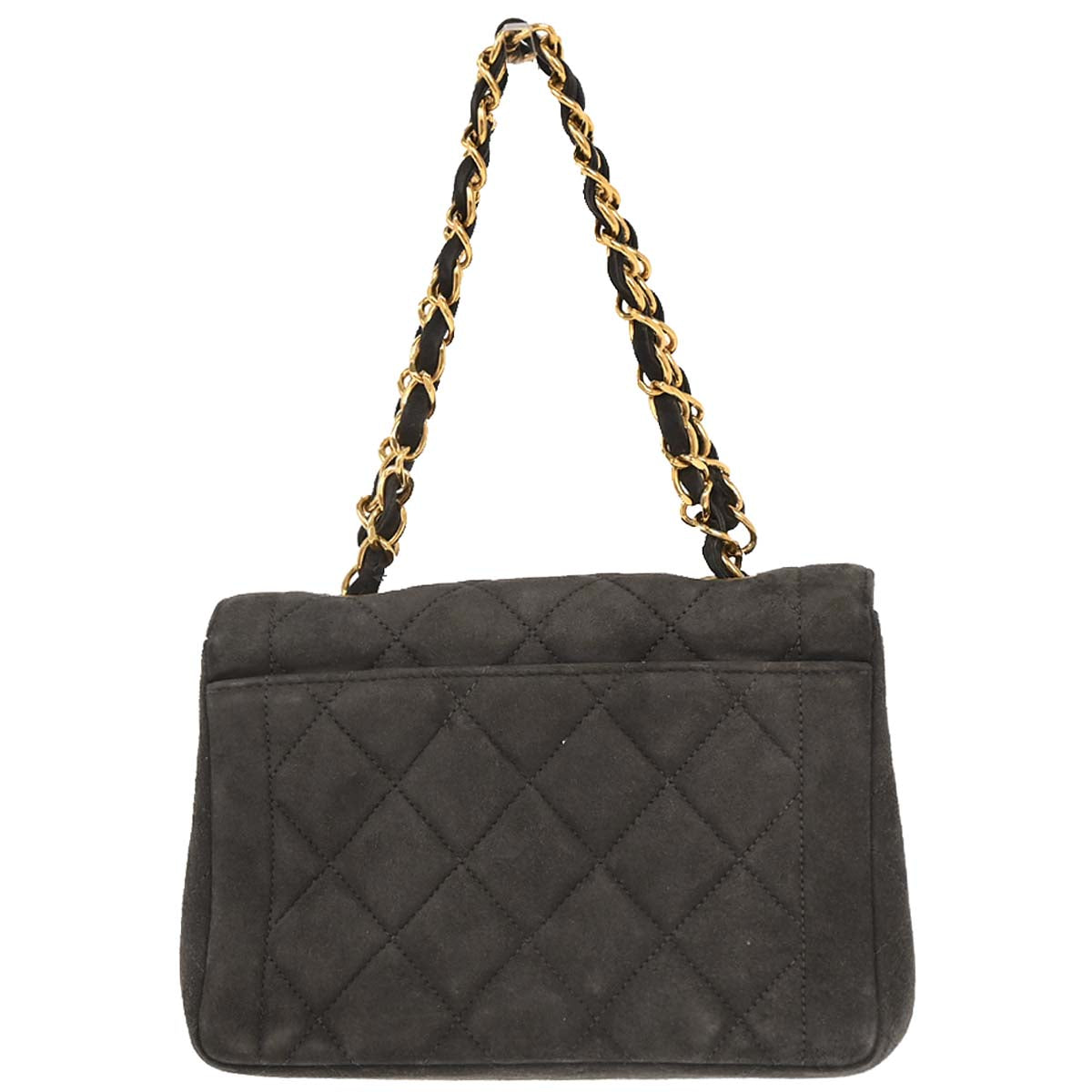 Chanel 1994-1996 Gray Suede Chain Handbag