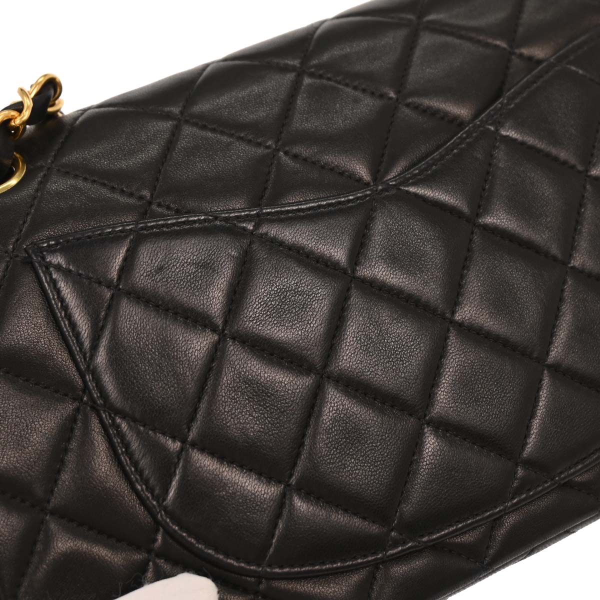 Chanel 1996-1997 Black Lambskin Small Classic Double Flap Shoulder Bag