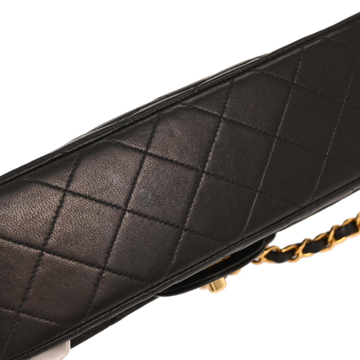 Chanel 1996-1997 Black Lambskin Small Classic Double Flap Shoulder Bag