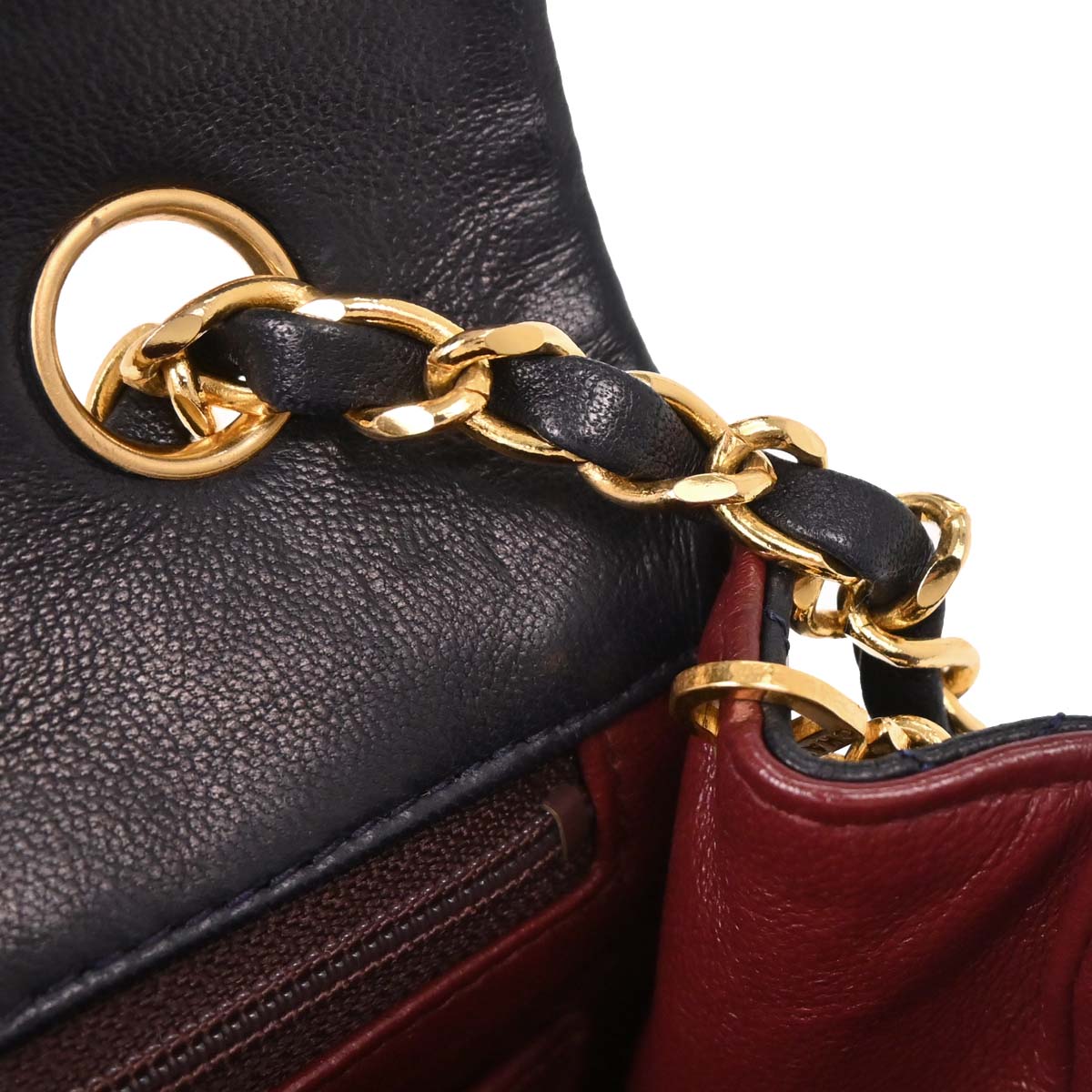 Chanel 1989-1991 Navy Lambskin Classic Square Flap Shoulder Bag