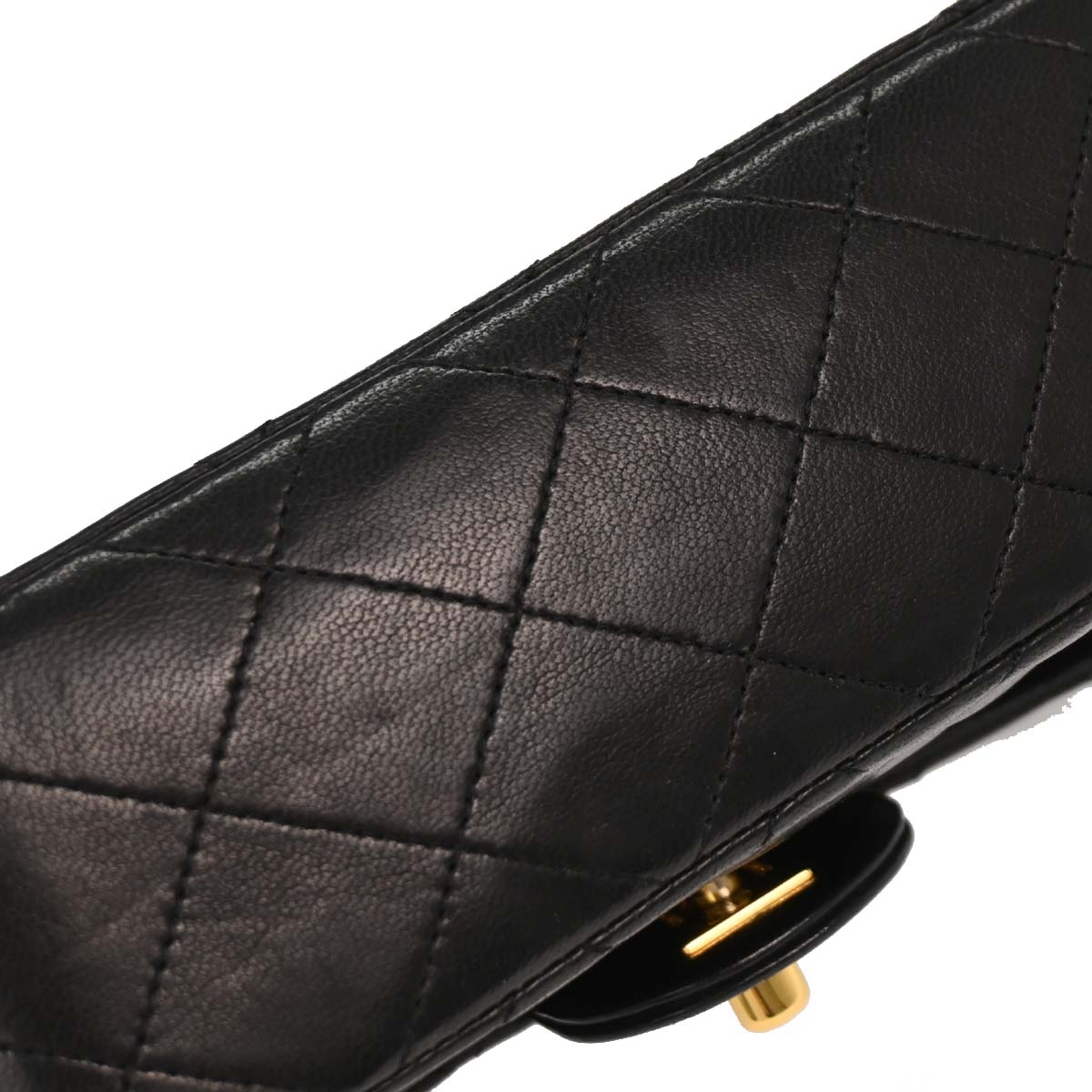 Chanel 1989-1991 Black Lambskin Mini Classic Square Flap Shoulder Bag