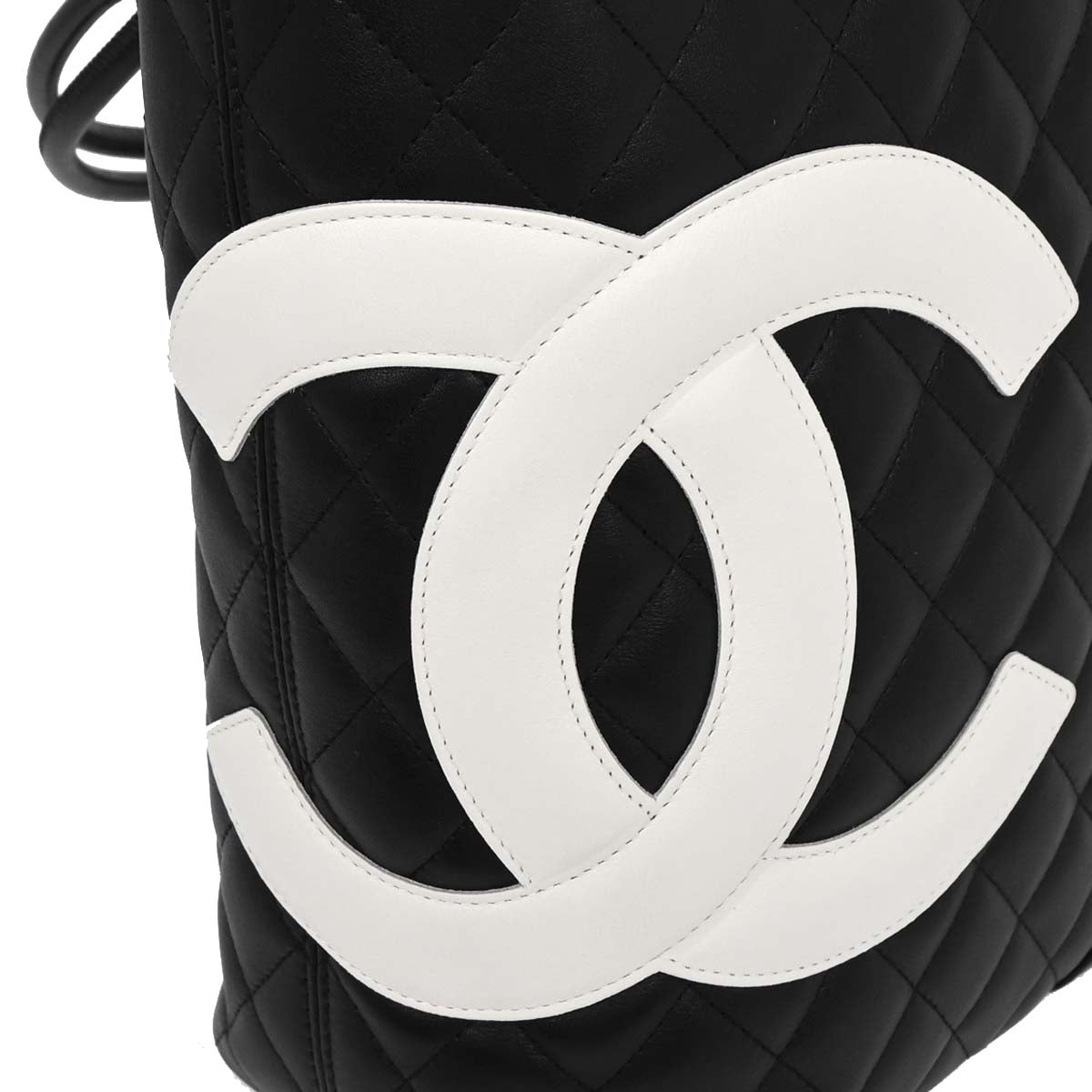 Chanel 2004-2005 Black Calfskin Cambon Ligne Tote Handbag