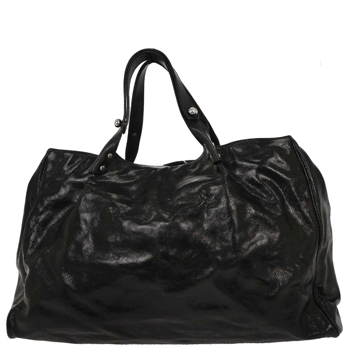 Chanel 2008-2009 Black Caviar Mademoiselle Lock Tote Handbag