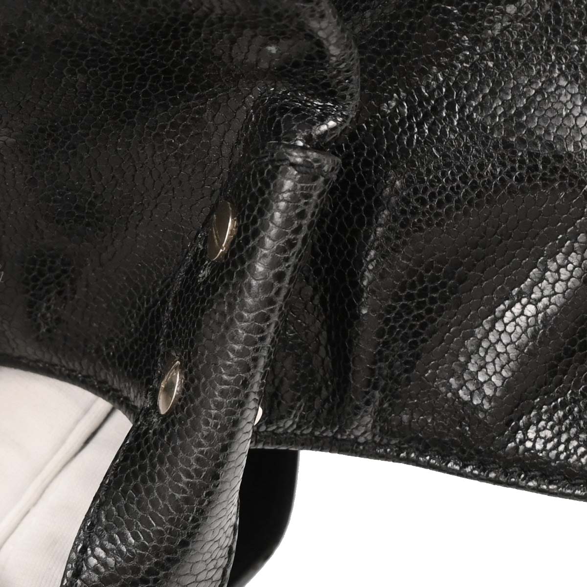 Chanel 2008-2009 Black Caviar Mademoiselle Lock Tote Handbag