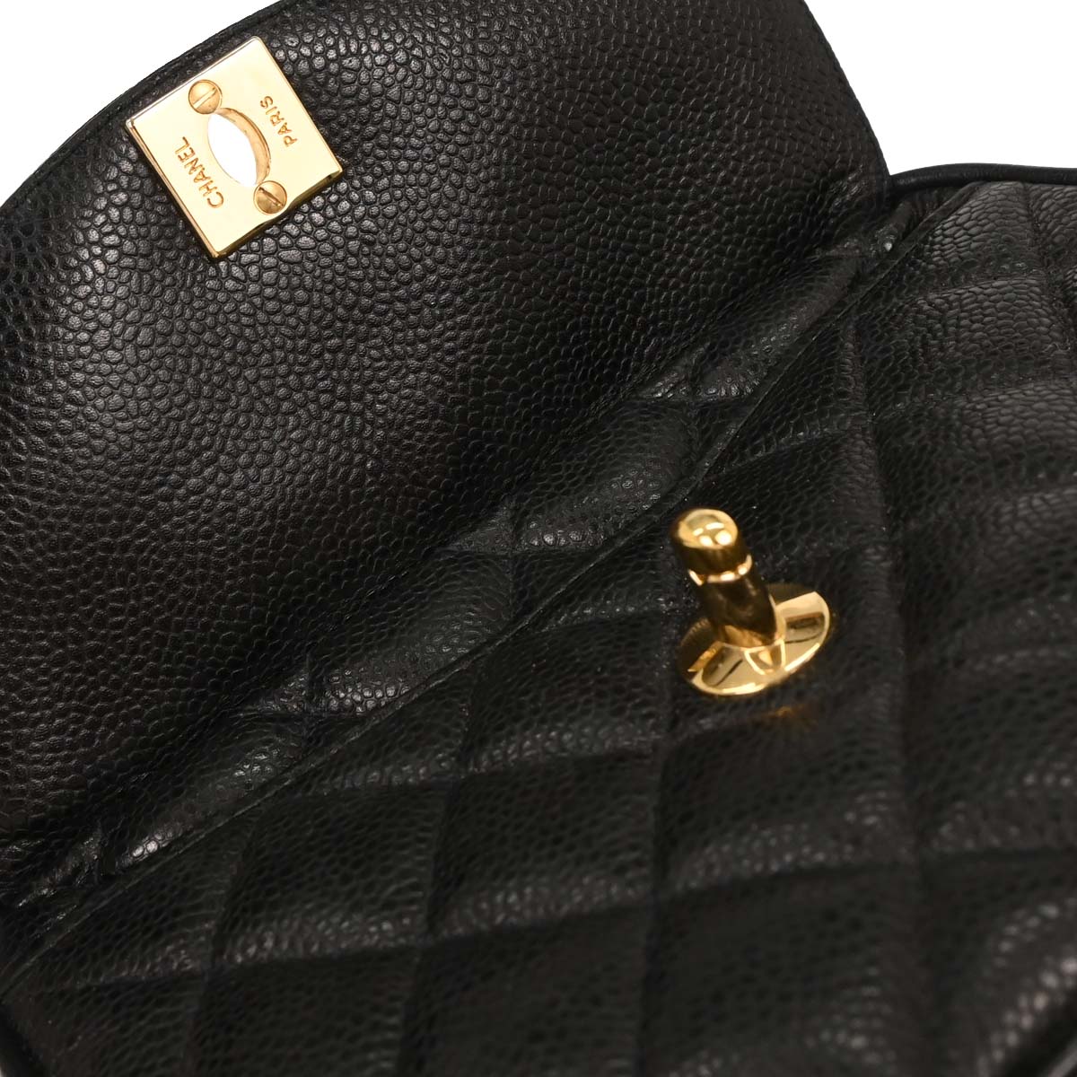 Chanel 1991-1994 Black Caviar Camera Bag Mini