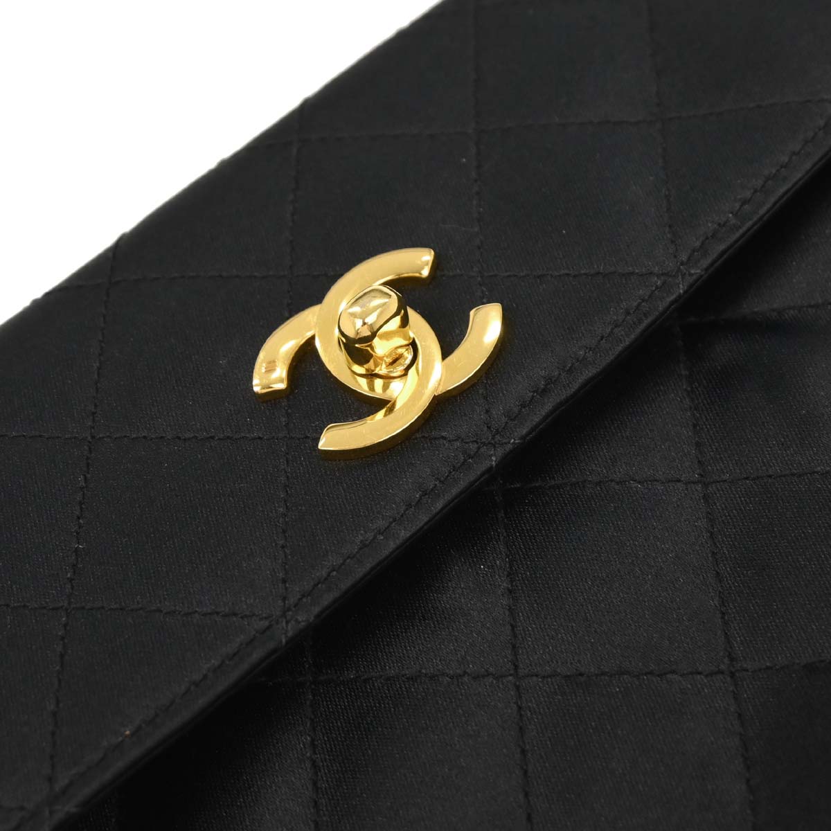 Chanel 1991-1994 Black Satin Handbag