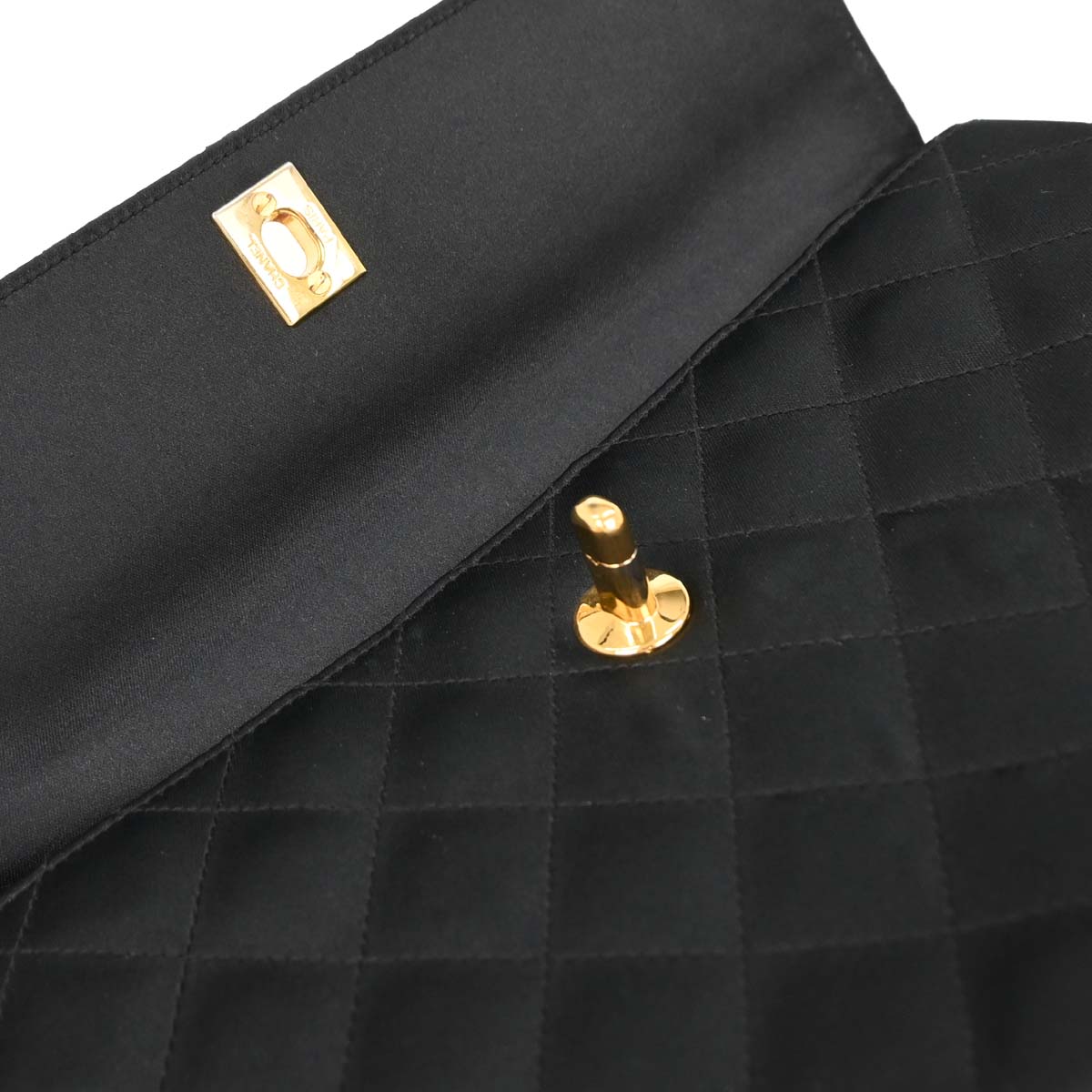 Chanel 1991-1994 Black Satin Handbag