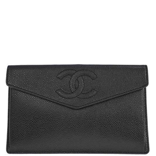 Chanel 1997-1999 Black Caviar Wallet