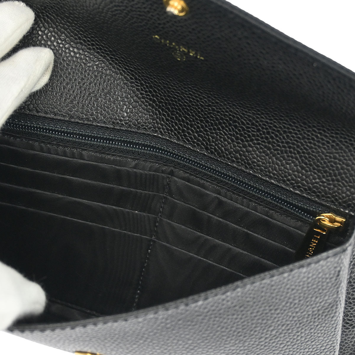 Chanel 1997-1999 Black Caviar Wallet