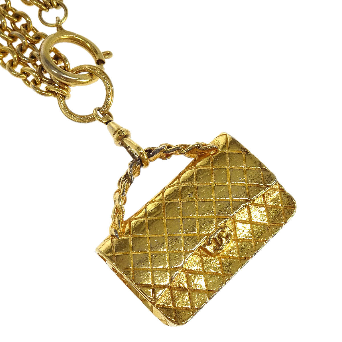 Chanel Gold Handbag Chain Pendant Necklace