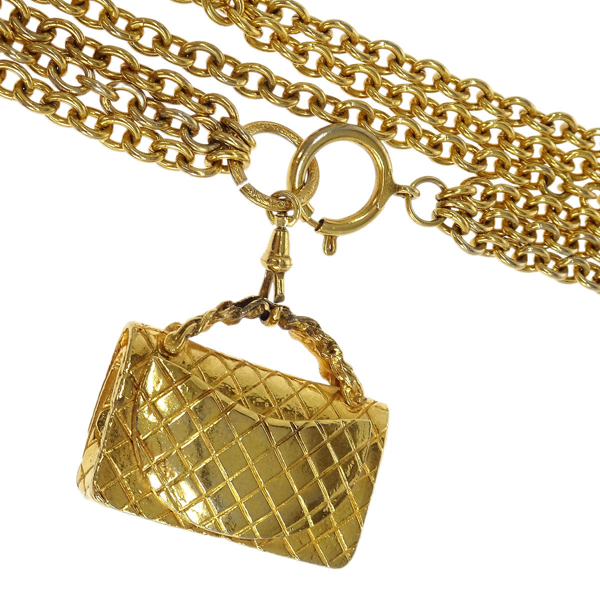 Chanel Gold Handbag Chain Pendant Necklace