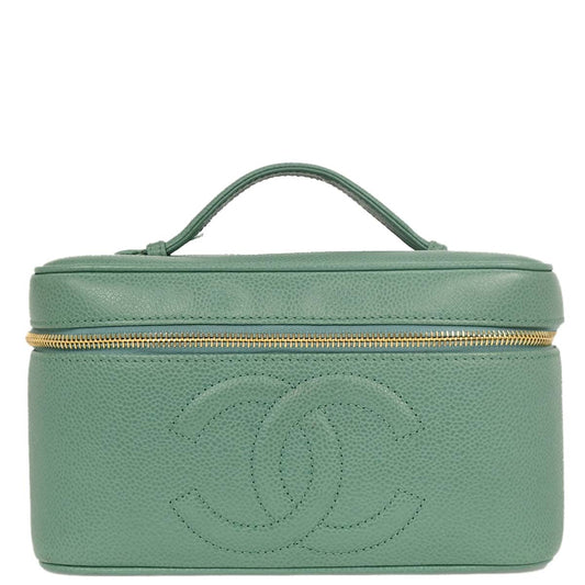 Chanel 1997-1999 Green Caviar Vanity Handbag