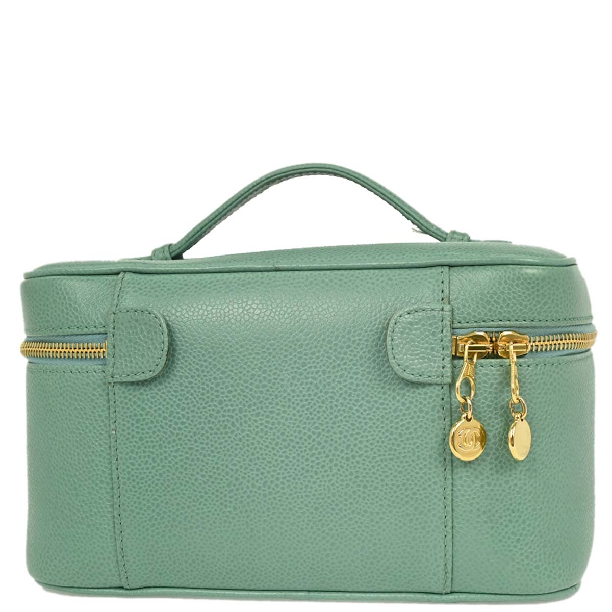 Chanel 1997-1999 Green Caviar Vanity Handbag