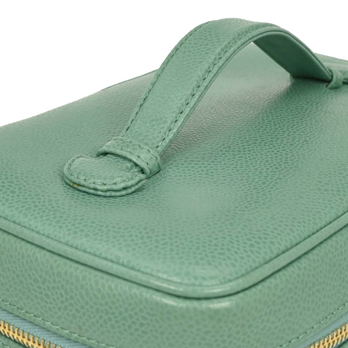 Chanel 1997-1999 Green Caviar Vanity Handbag