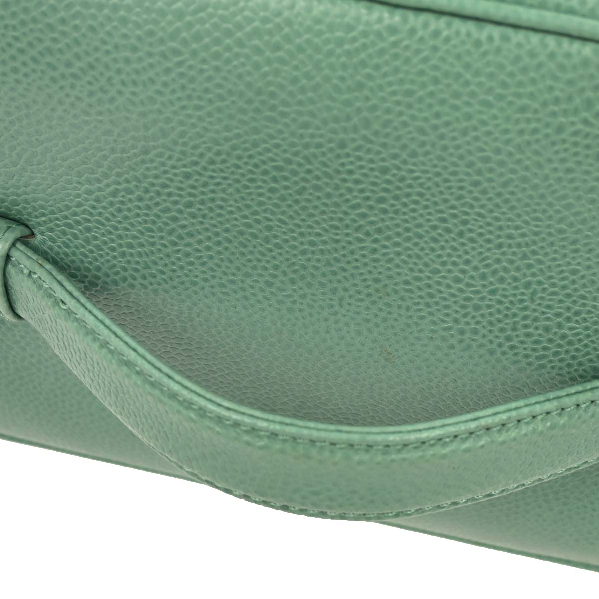 Chanel 1997-1999 Green Caviar Vanity Handbag