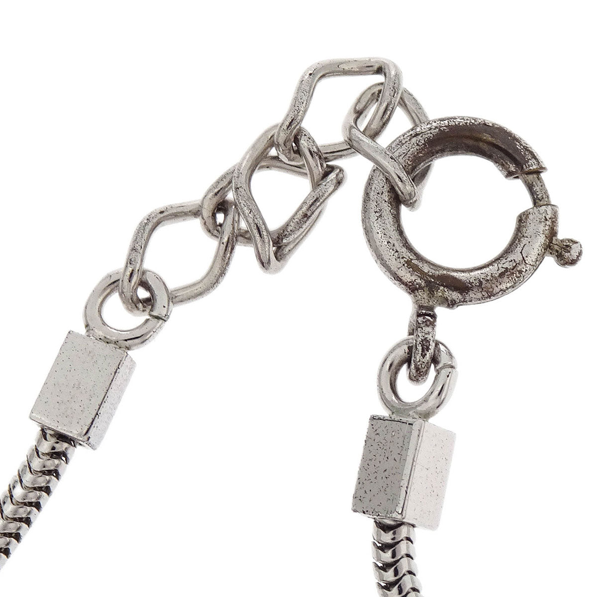 Chanel CC Necklace Pendant Rhinestone Silver 01P