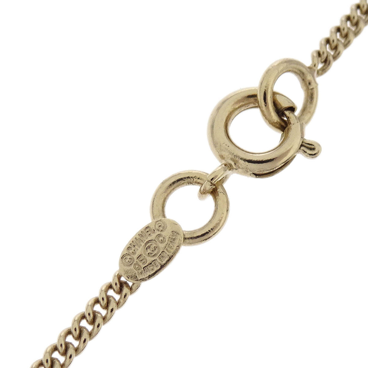 Chanel Cambon Ligne Chain Necklace Pendant Gold Pink 05C