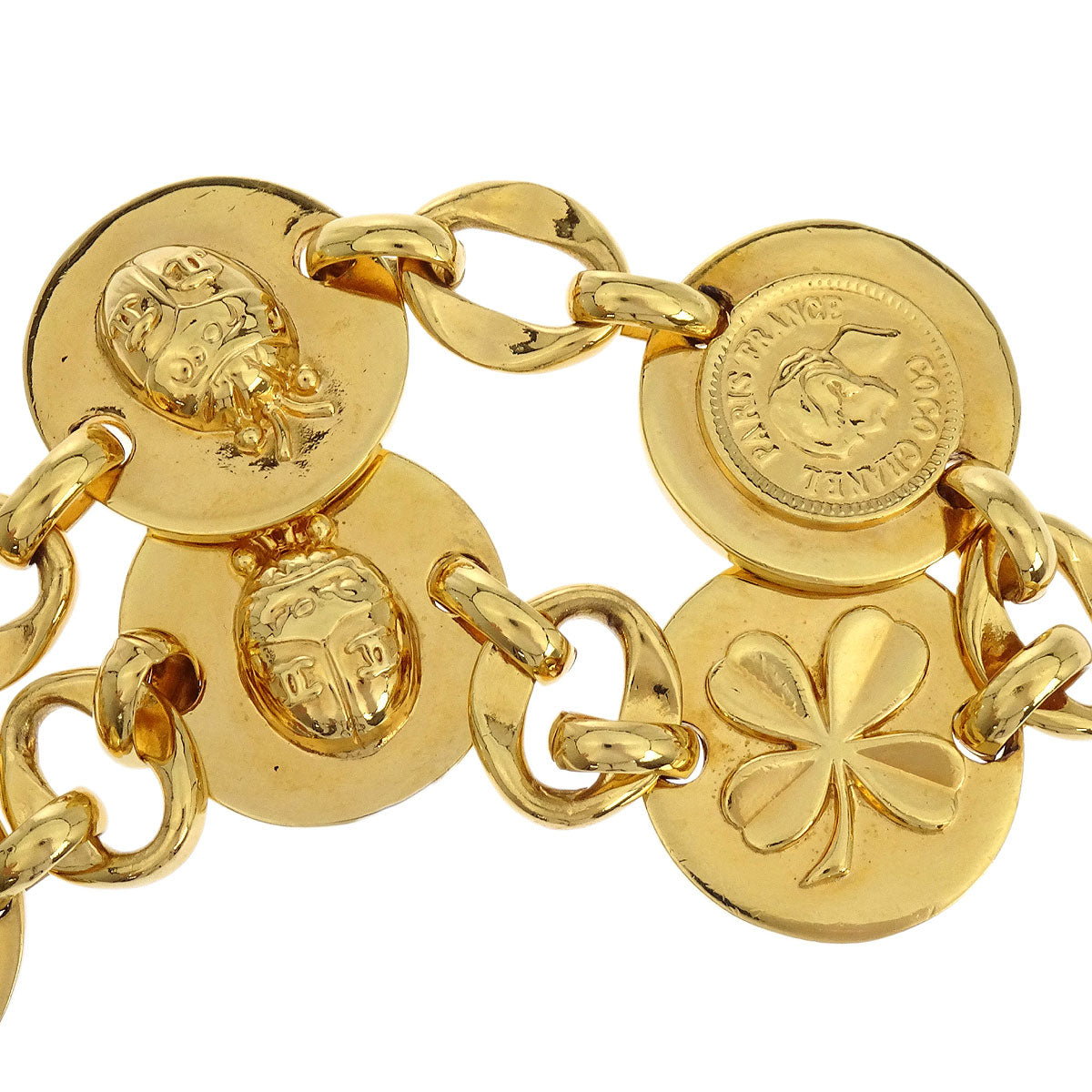 Chanel Chain Belt Icon Medallion Gold Small Good
