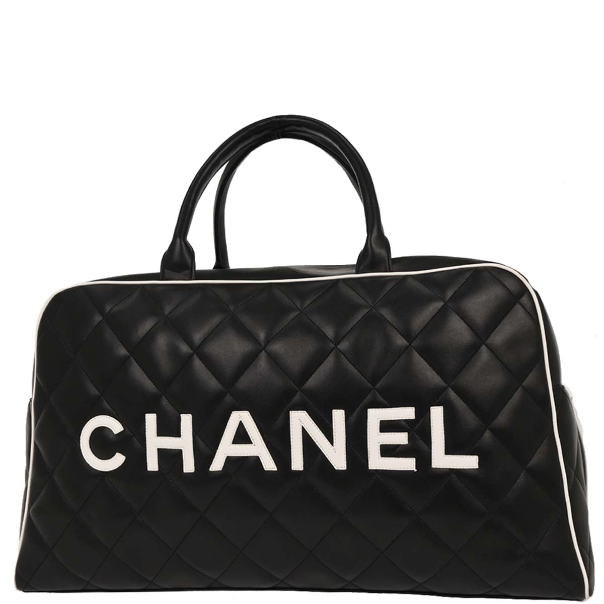 Chanel 1994-1996 Black Calfskin Travel Bowling Bag
