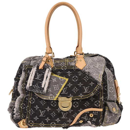 Louis Vuitton Monogram Denim Patchwork Bowly Shoulder Bag M95377