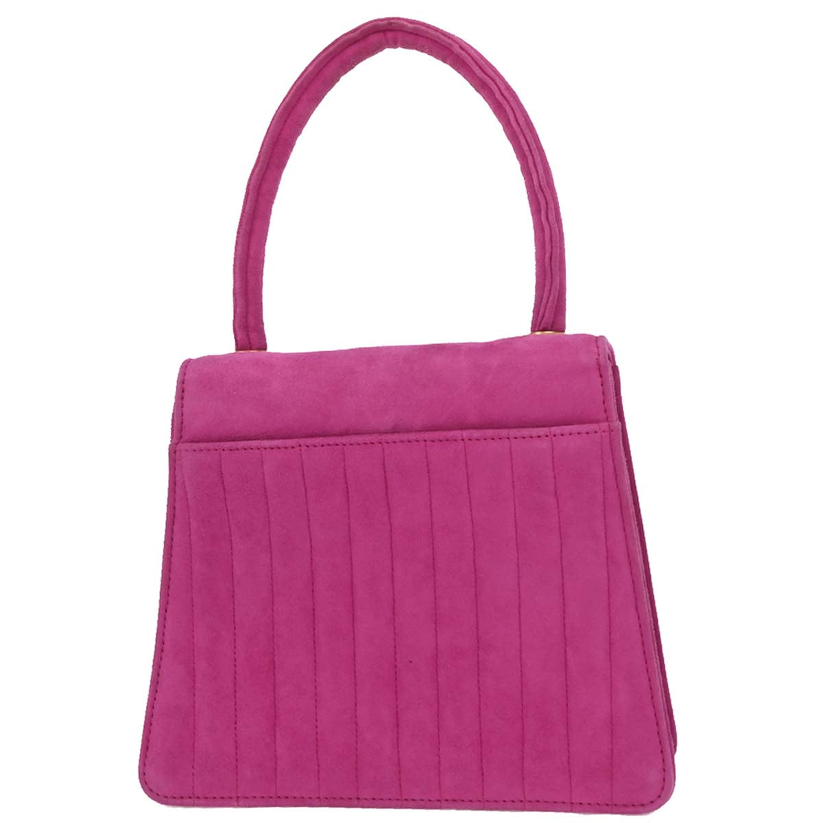 Chanel 1991-1994 Pink Suede Mademoiselle Top Handle Handbag