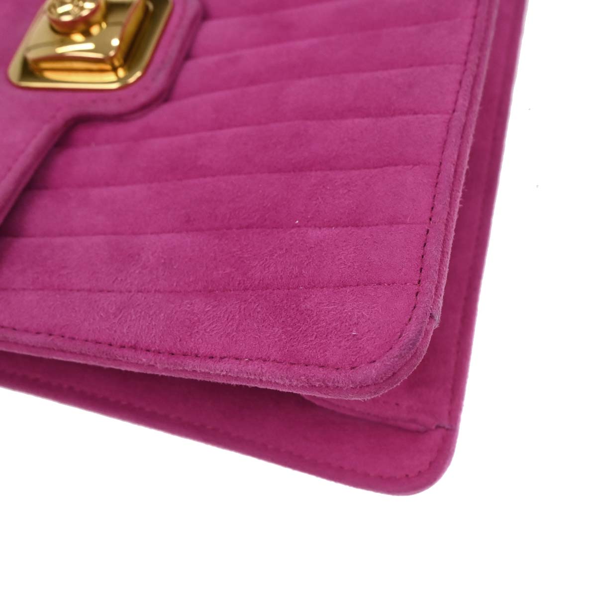 Chanel 1991-1994 Pink Suede Mademoiselle Top Handle Handbag