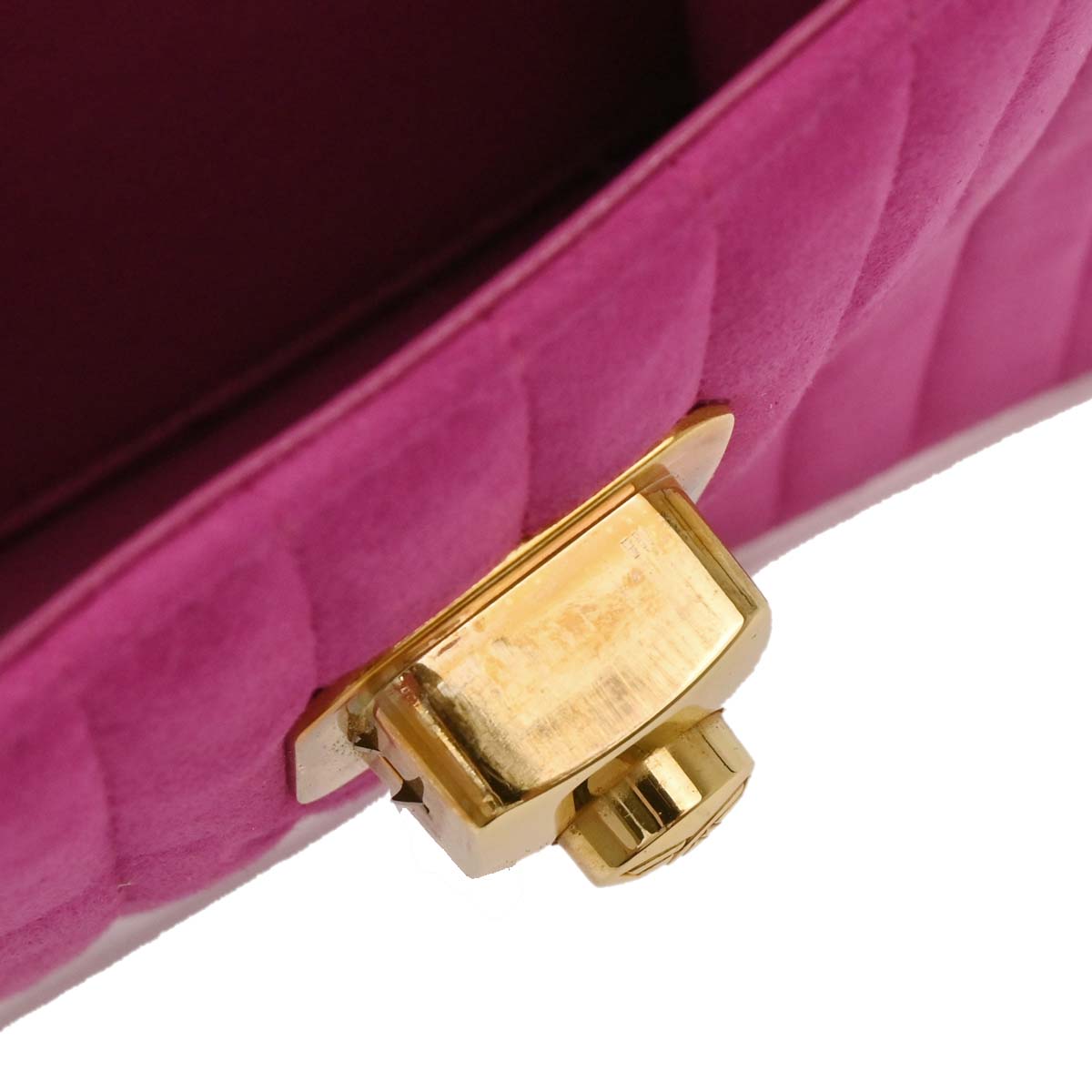 Chanel 1991-1994 Pink Suede Mademoiselle Top Handle Handbag