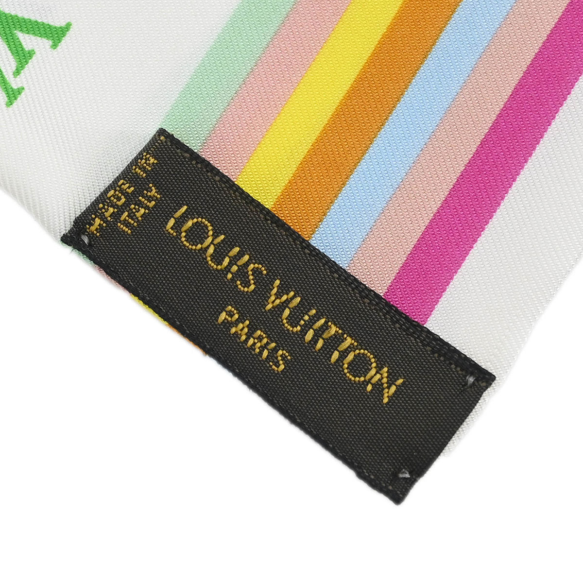 Louis Vuitton White Multicolor Bandeau Scarf M71991 Small Good